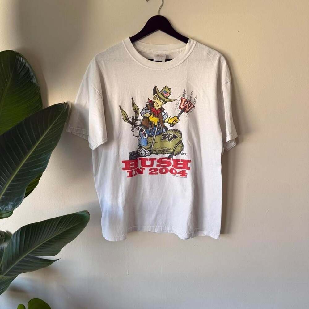 Jerzees Vintage Bush in 2004 Political Parody T-Shirt Large